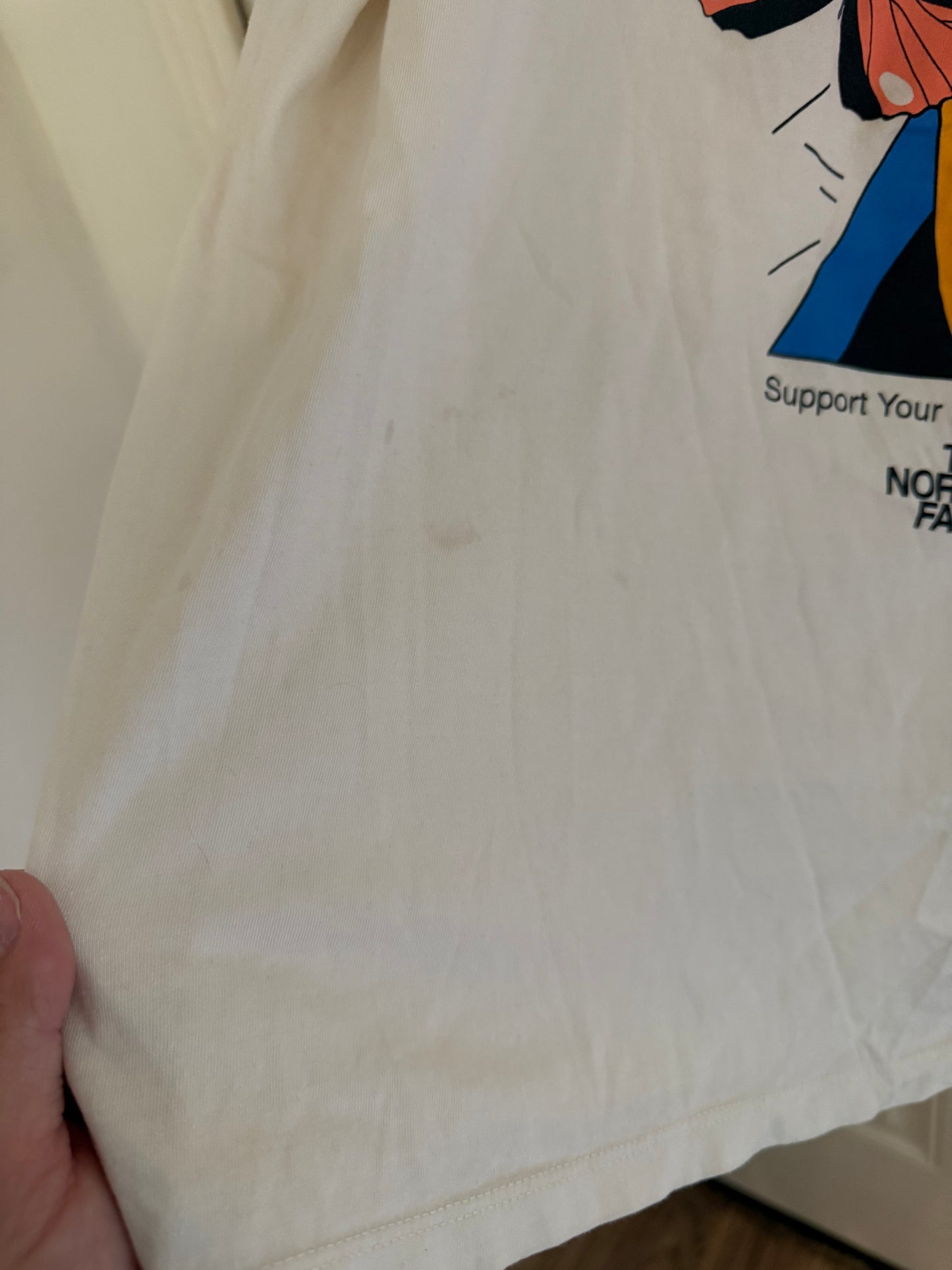 North Face large..has staining