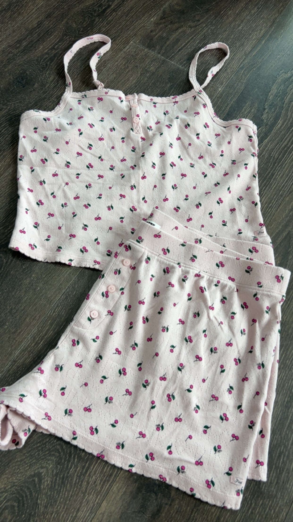 Pink 2pc. Top is large, bottom XL