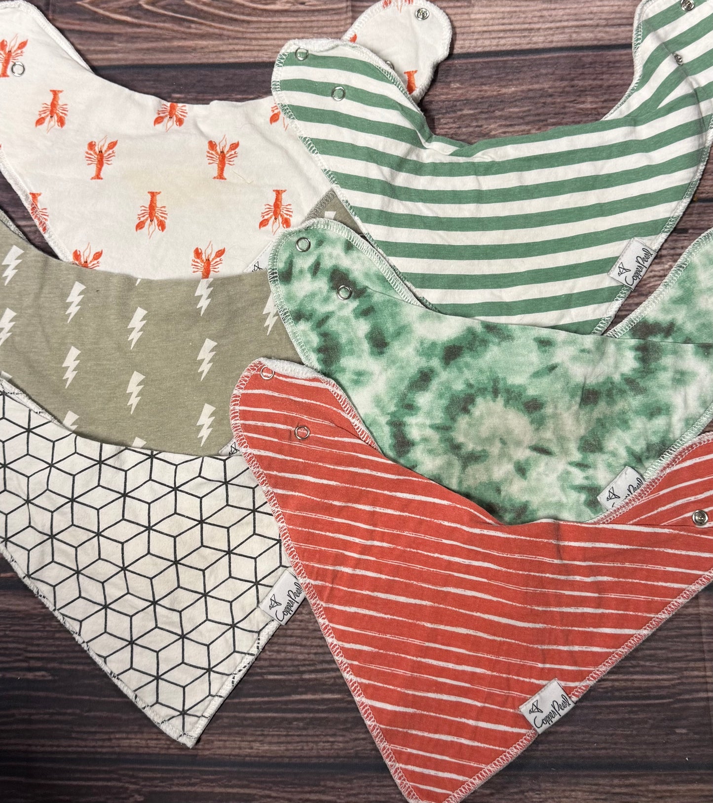 Copper Pearl bibs