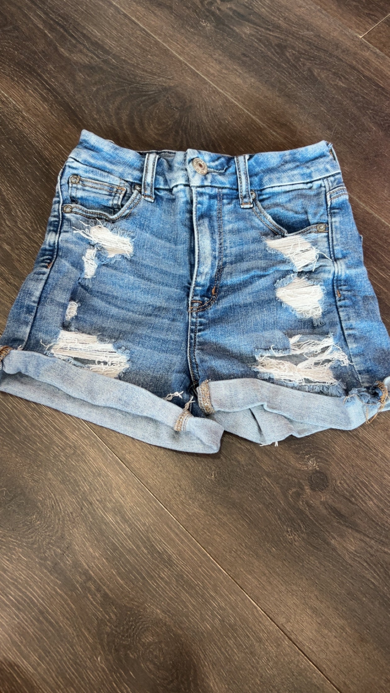 American Eagle curvy hi-rise shortie size 0