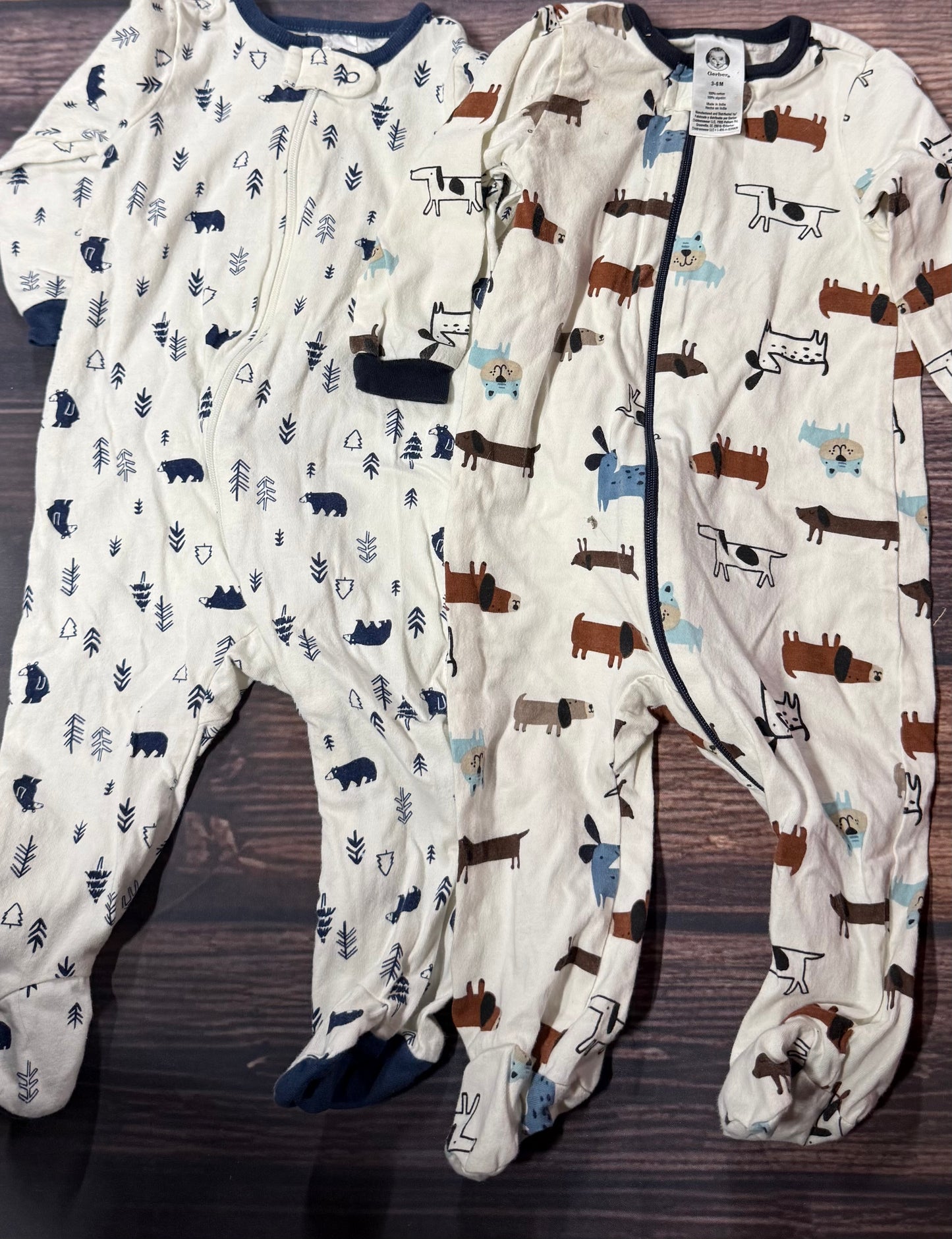 Gerber 3-6m..staining on right onesie