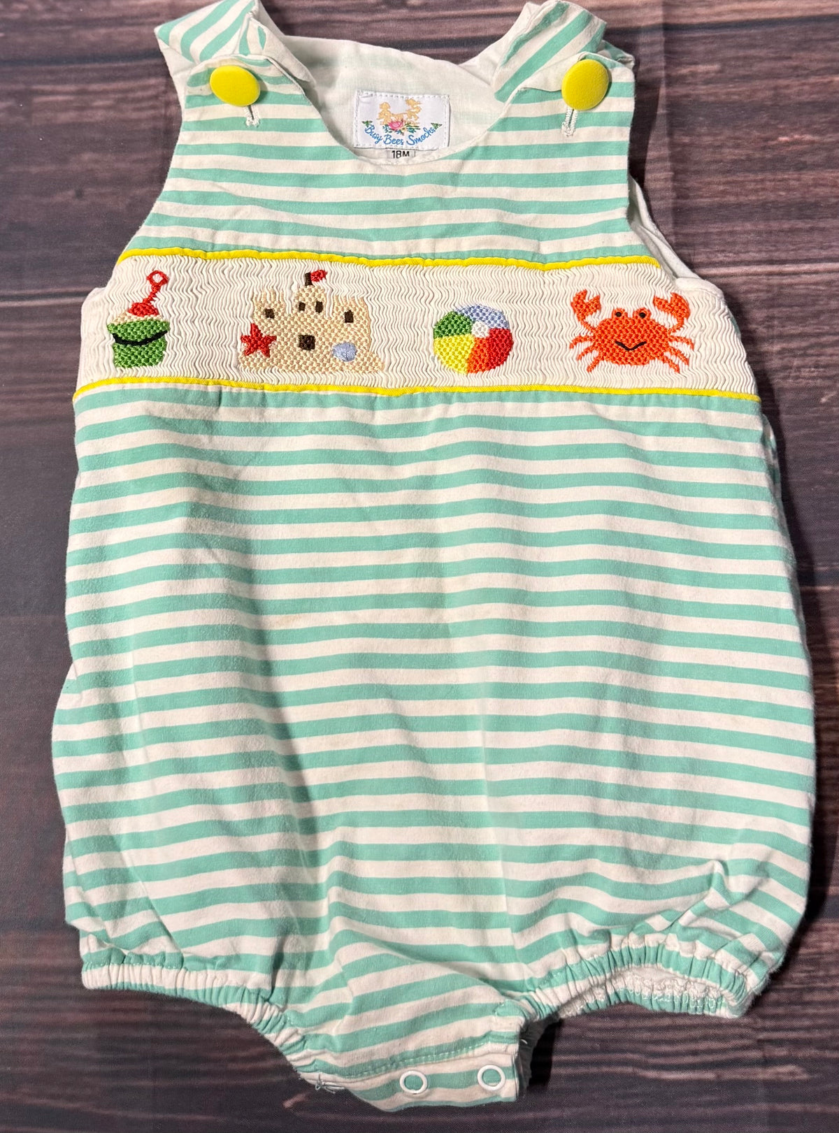 Busy Bees Smocks 18m..slight discoloring