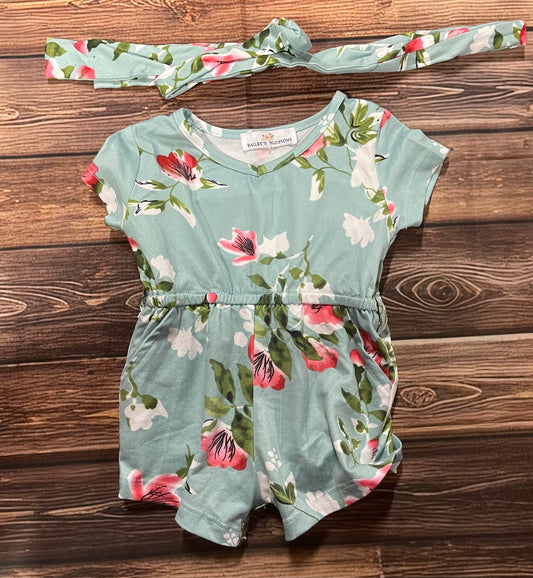 Bailey’s Blossoms 0-3m romper