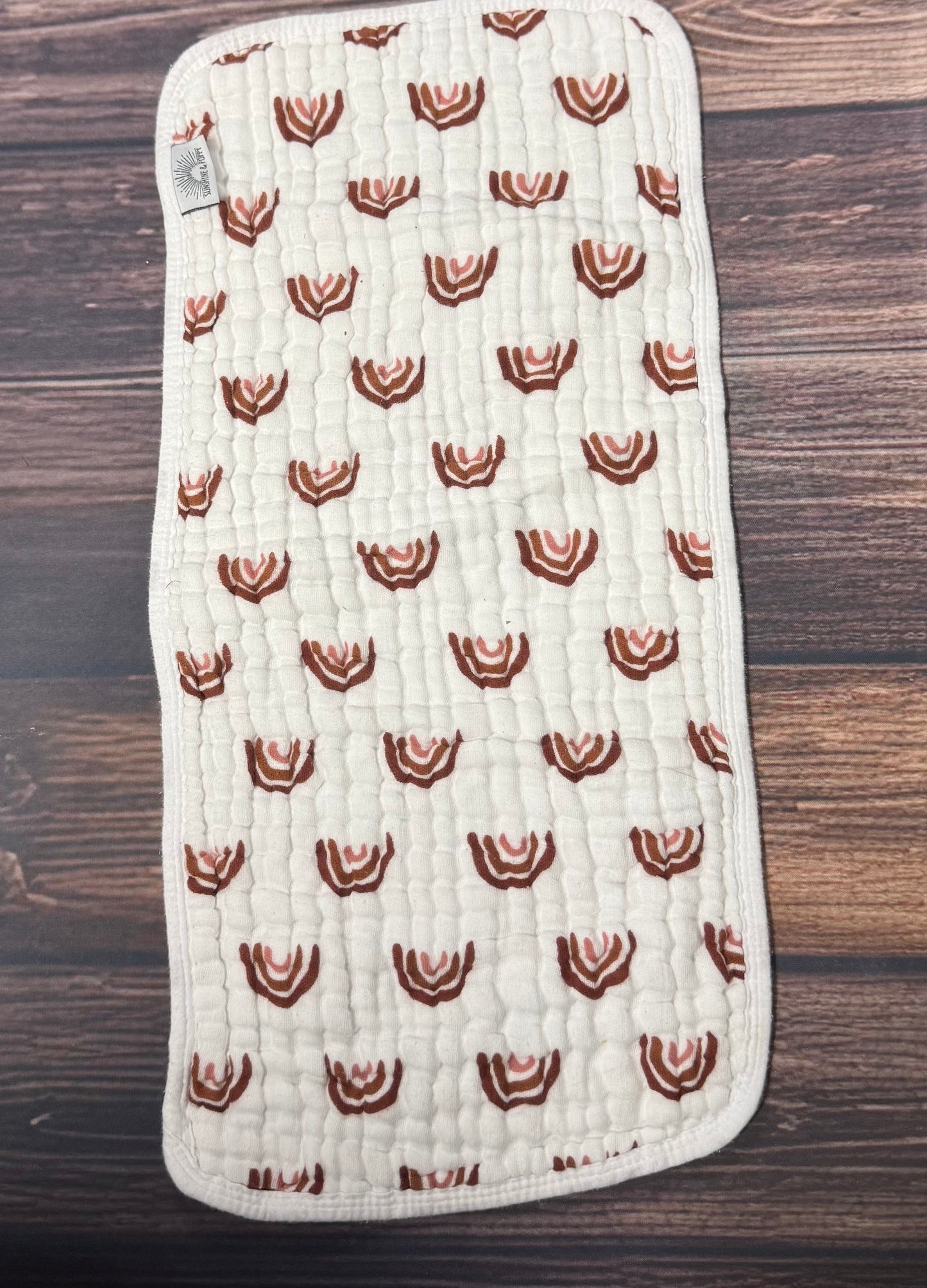 Sunshine Poppy burp cloth