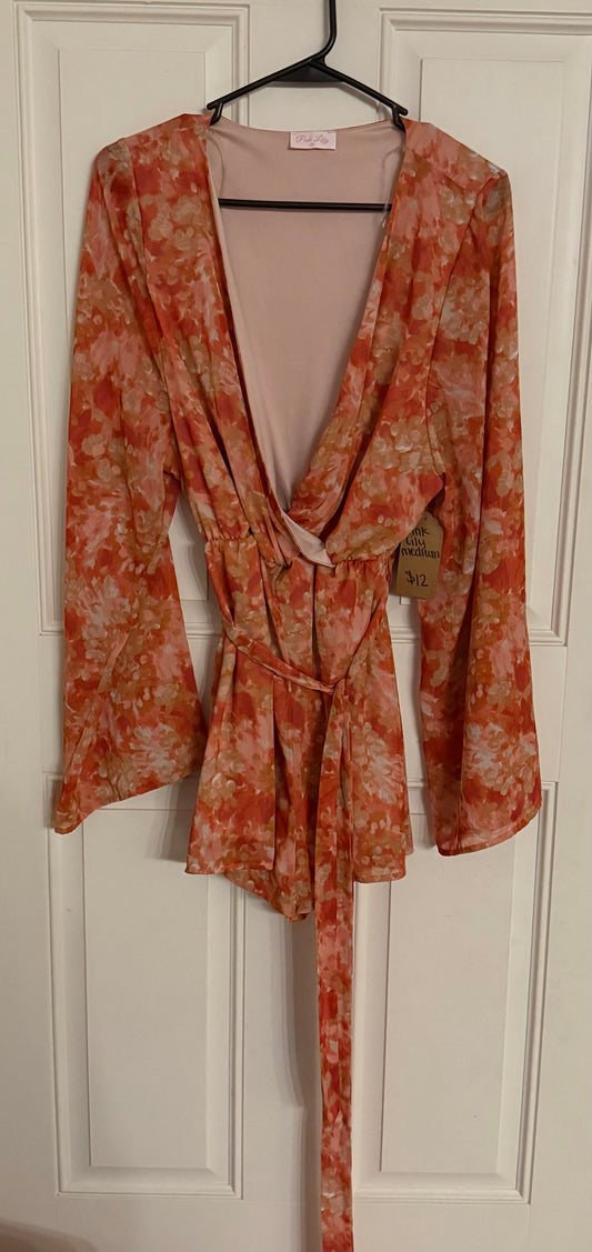 Pink Lily medium romper