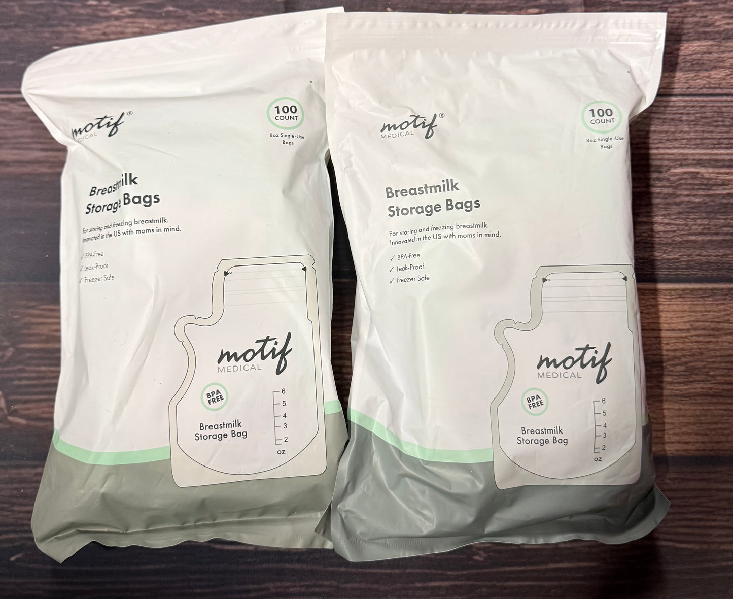 NEW 200 count motif breastmilk storage bags