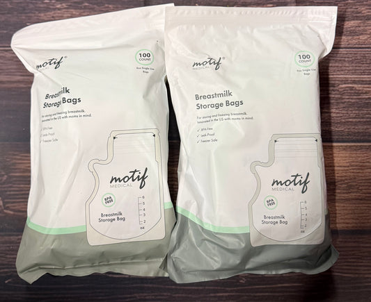 NEW 200 count motif breastmilk storage bags