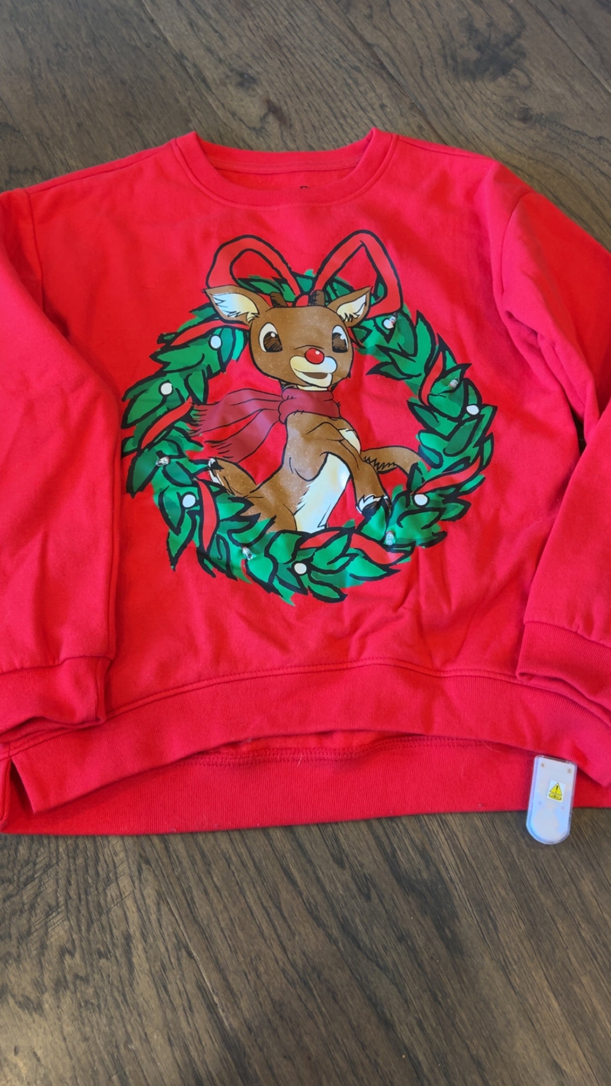 Rudolph youth XL.. lights up as shown