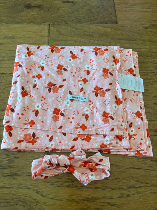 posh peanut swaddle with bow