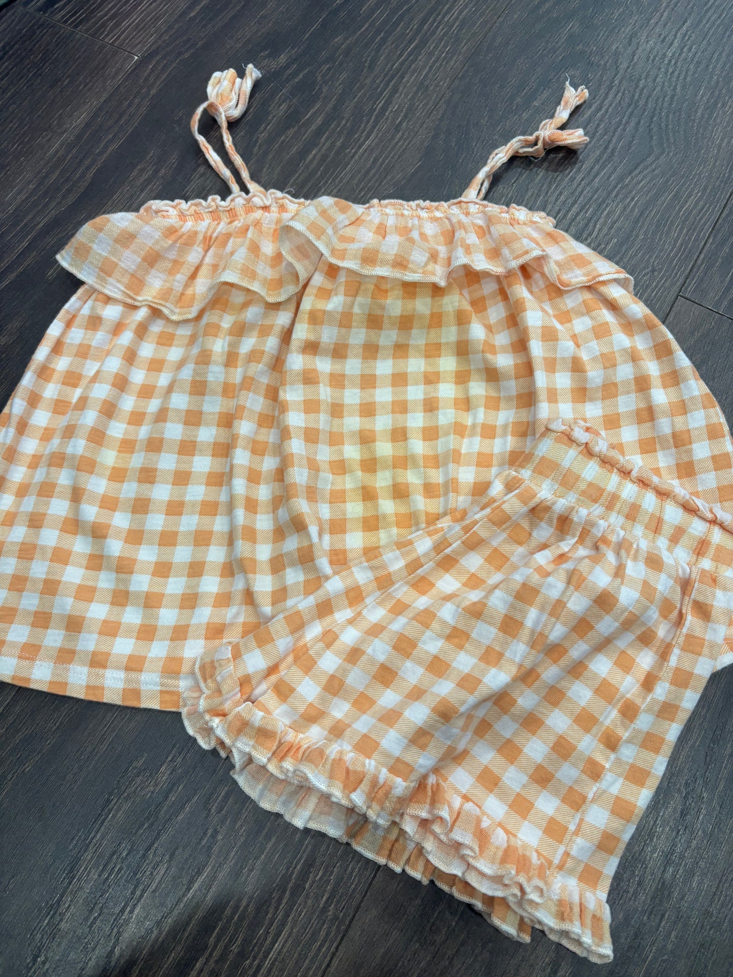 zara top is 3/4 bottoms 2/3 top has slight staining