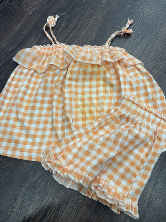 zara top is 3/4 bottoms 2/3 top has slight staining